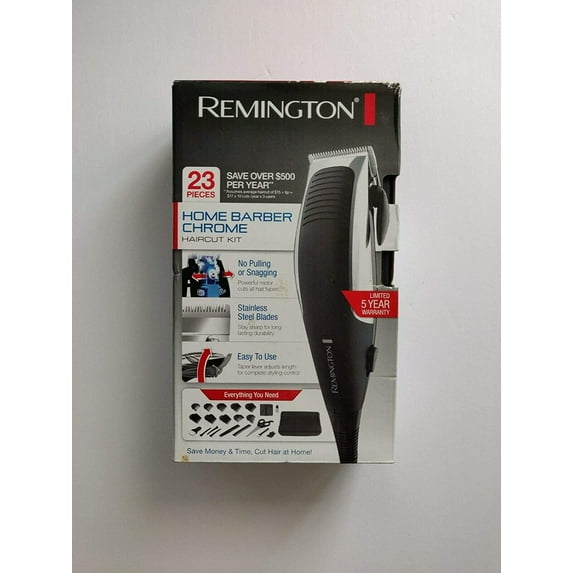 Remington Remington 23-piece home barber chrome haircut kit, hair clippers, black/grey, HC1085