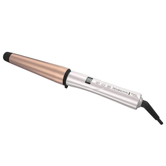 Remington Shine Therapy Curling Wand, 1" to 1½" Tapered Barrel, Argan Oil & Keratin Infused, Ceramic, 10 Heat Settings, Auto Shut-Off, Includes Heat Glove
