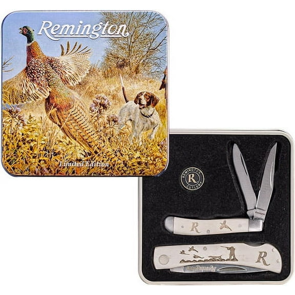 Remington Tin Collector 2-Knife Gift Set Folding Knife, Pheasant Tin Collector G