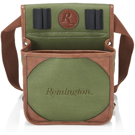 Remington Wearable Shell Holder Belt in Green Waxed Canvas and Distressed leather accents