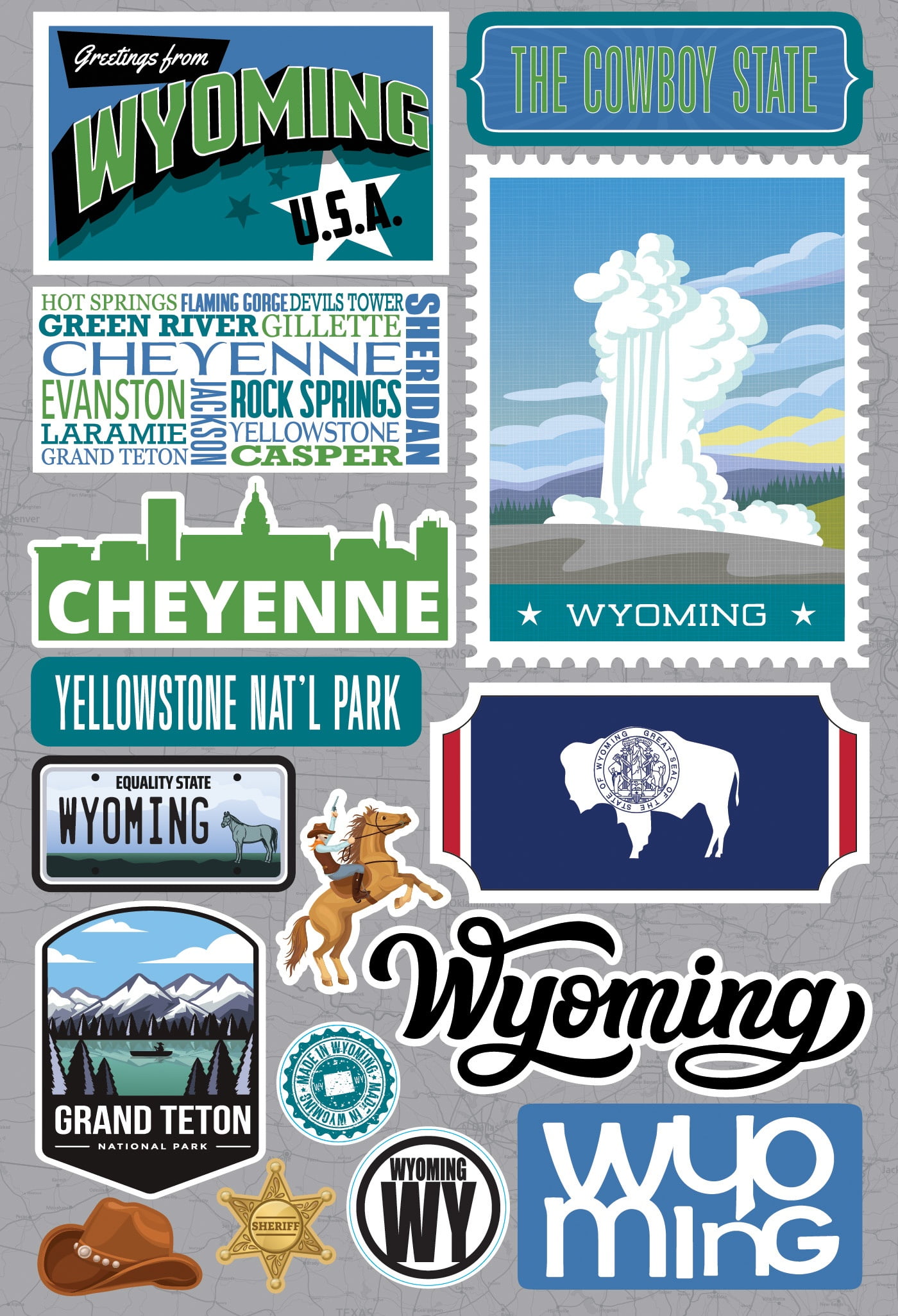 Reminisce Jet Setters 3D Scrapbook Stickers – Alabama Theme (Self-Adhesive, Acid-Free)