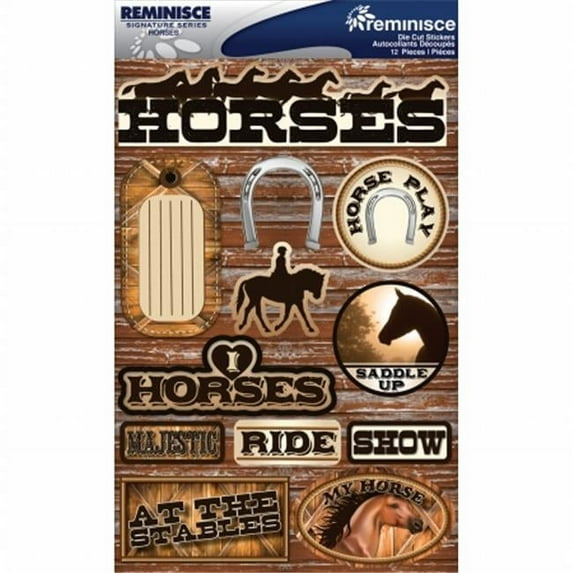 Reminisce Signature Series Dimensional Stickers 4.5"X6"-Horses
