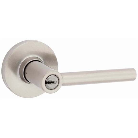 Safe Lock Reminy Entry Door Lever, Satin Nickel