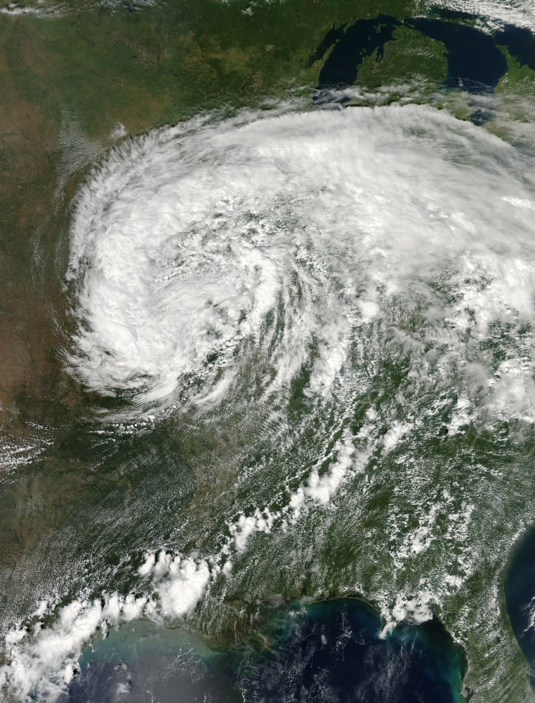 Remnants of Hurricane Isaac over the central United States Canvas Art - Stocktrek Images (25 x 33)