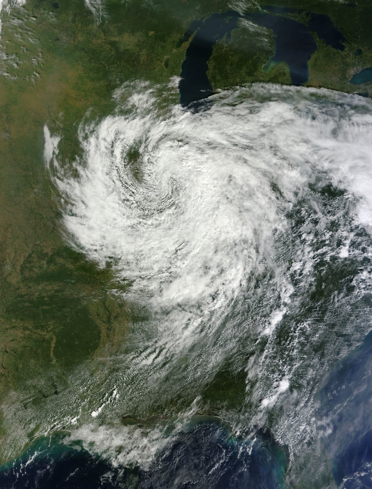 Remnants of Hurricane Isaac over the central United States Canvas Art - Stocktrek Images (25 x 33)