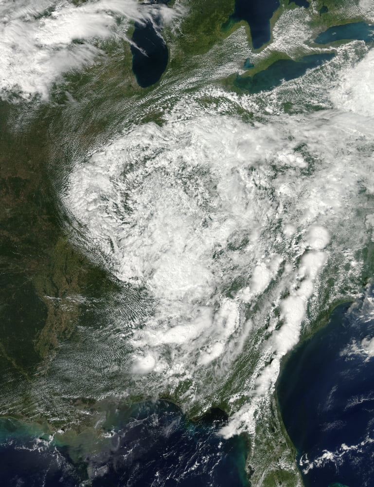 Remnants of Hurricane Isaac over the eastern United States Canvas Art - Stocktrek Images (25 x 33)