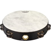 REMO 10" Tambourine Fiberskyn Double BLK