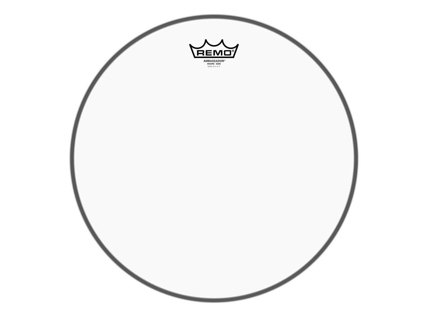 Remo 14 in. Ambassador Mylar Clear Marching Snare Side Resonant