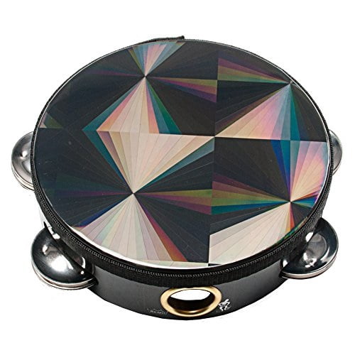 Remo 6 inch Black Prismatic Head Tambourine (Single Jingle; Age 12+)