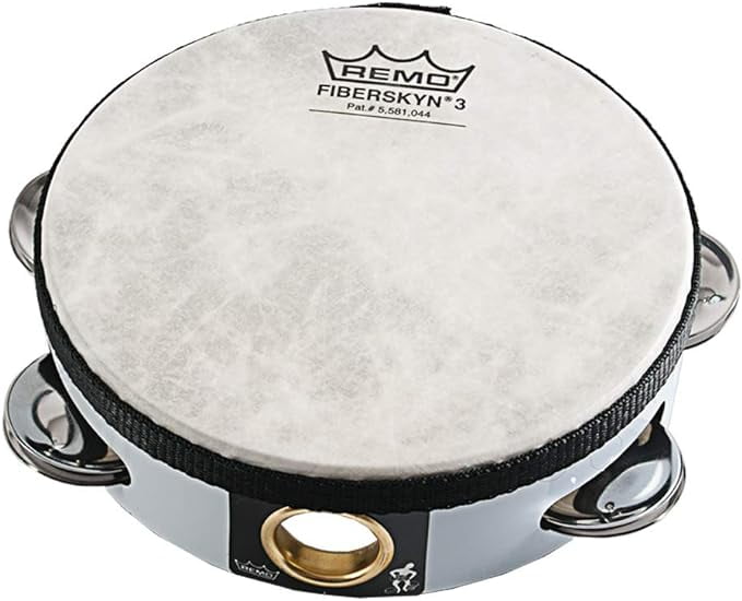 Remo 6 inch Fiberskyn Tambourine (Single Jingle; White; Age 12+)