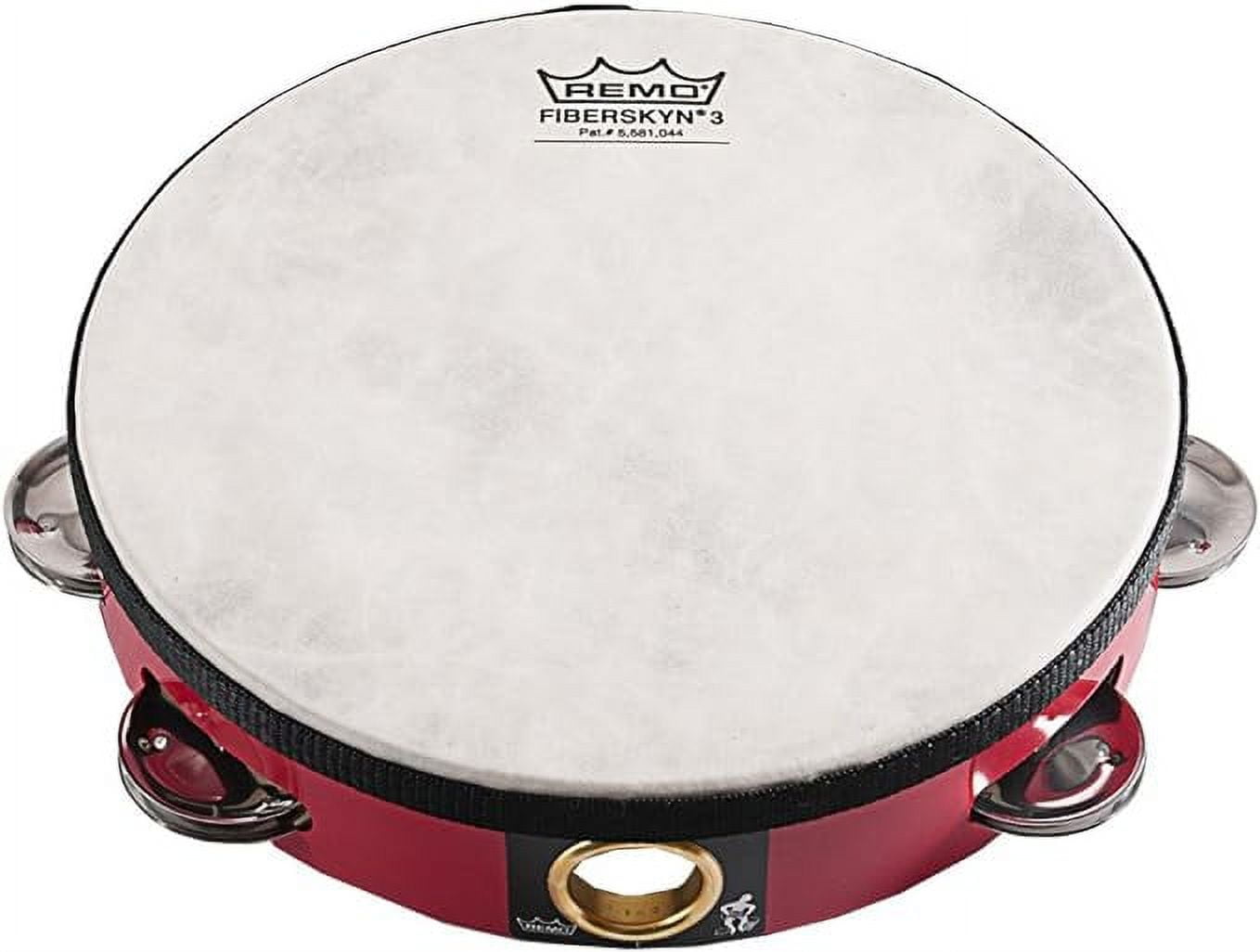 Remo 8 inch Fiberskyn Tambourine (Single Jingle; Red; Age 12+)