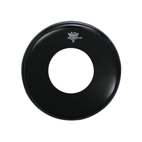 Remo Ambassador Ebony Bass Drum Head with Pre-Cut Center Hole 24"