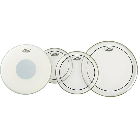 Remo Clear Pinstripe Pro Pack With Free 14" Controlled Sound X Snare Head 10, 12, 16, In.