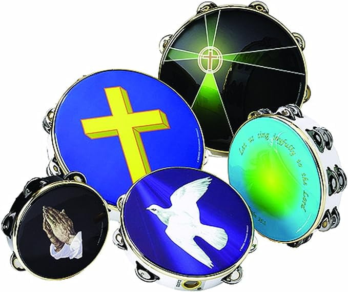 Remo Fiberskyn 8" Single Jingle Tambourine with Heavenly Light Graphic (Teen/Adult)