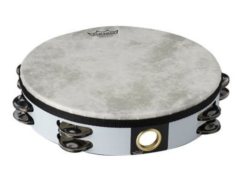 REMO 10" Tambourine Fiberskyn Double White