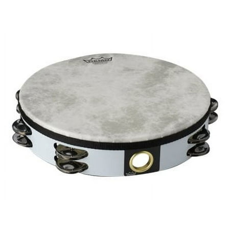 REMO 10" Tambourine Fiberskyn Double White