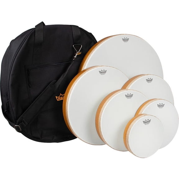 Remo HD-8400-06 Set of 6 Renaissance Frame Drums w/ Bag