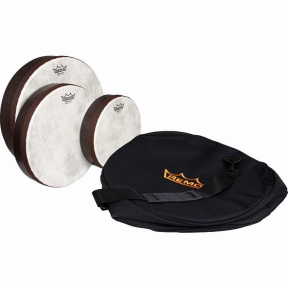 Remo HD-8501-03 Set of 3 (8/10/12) Fiberskyn Frame Drums w/ Bag