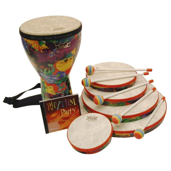 Remo Hand Drums, Djembe, & CD Percussion Set