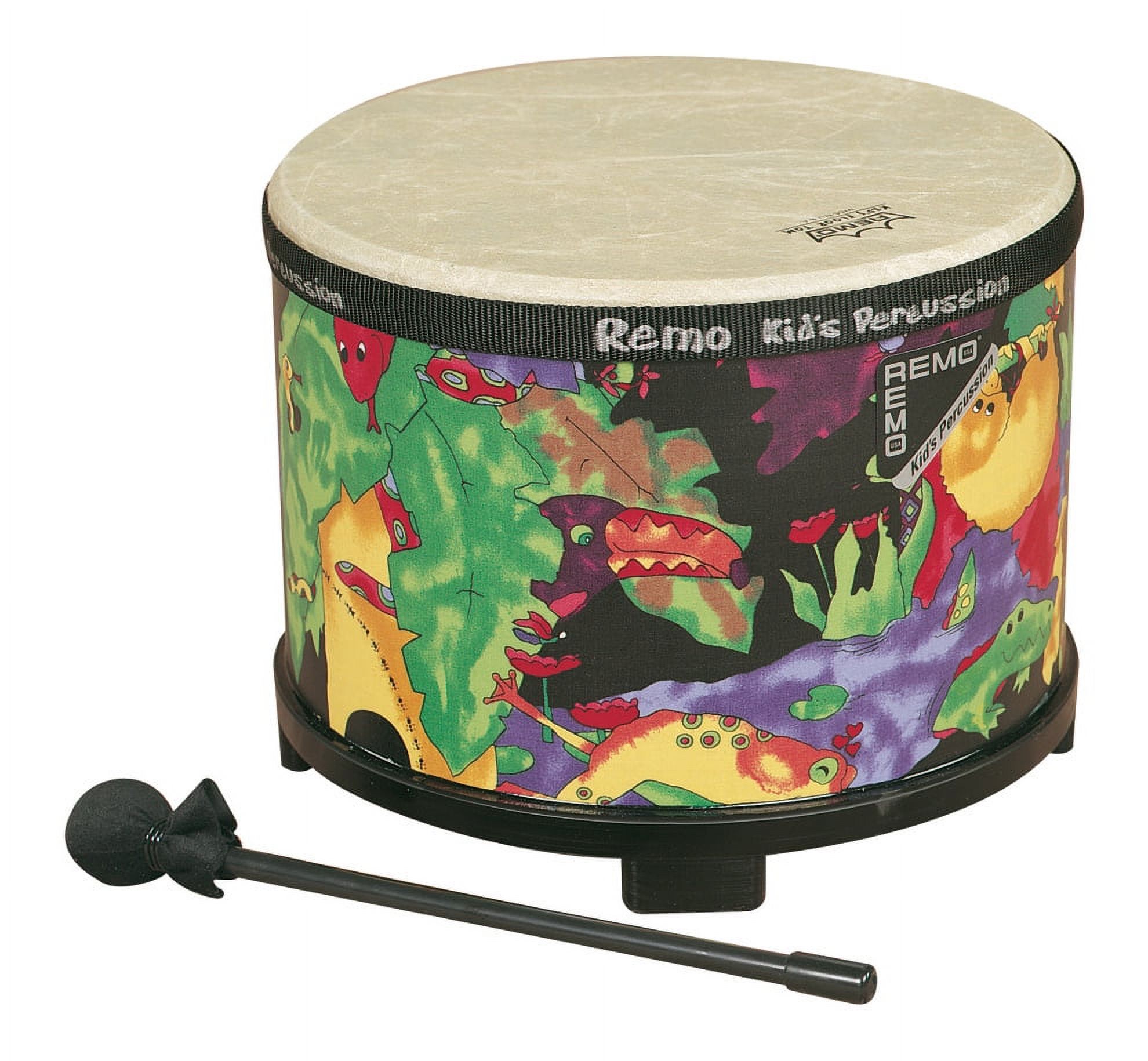 Remo Kids Percussion® Floor Tom Drum Comfort Sound Technology® Rain Forest, 10" - image 1 of 3