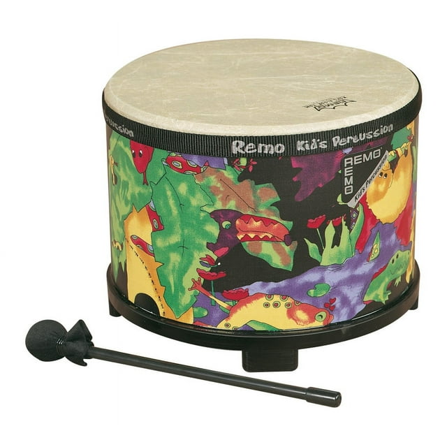 Remo Kids Percussion® Floor Tom Drum Comfort Sound Technology® Rain Forest, 10"