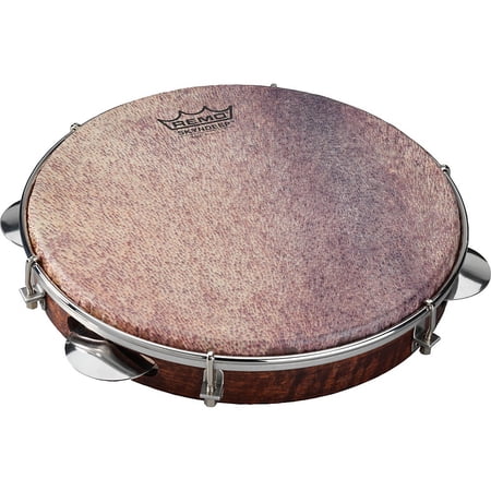 Remo Samba Choro Pandeiro With Chrome Jingles Goat Brown 10 In x 1.78 In
