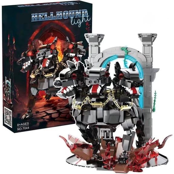 Remocguys Harry 3-Head Hellhound Dog Building Set with Light Compatible with Lego Animal Decor for Adults 820Pcs