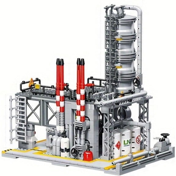 Remocguys 3-in-1 Large-Scale Factory and Ruins Model Building Sets Compatible with Lego 717PCS (Laboratory)