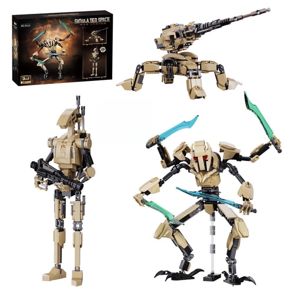 Remocguys 3in1 Interstellar Wars Corps Robots Building Set Compatible with Lego Droideka Creative Collection Model for Adults 547pcs