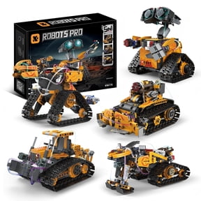 Remocguys 5-in-1 Remote Control Programming Track Robot Building Set Compatible with Lego Educational STEM Robot Model for Adults