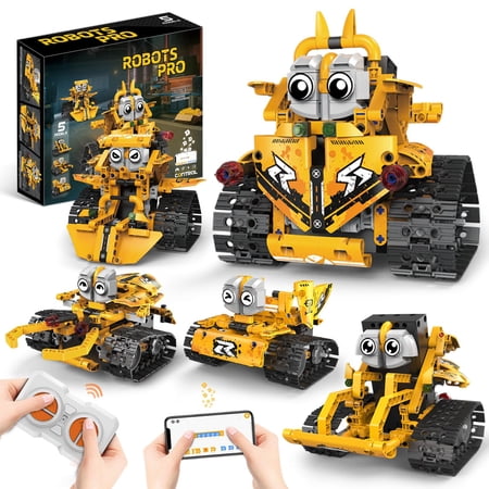 Remocguys 5 in 1 Programmable Engineering Building Set Compatible with Lego STEM Robot Model for Adults