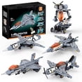 thumbnail image 1 of Remocguys 5in1 Fighter Jet Robot Building Set with Remote Control Compatible with Lego Robotics Stem Toys for Ages 8-13 Boys, 1 of 5