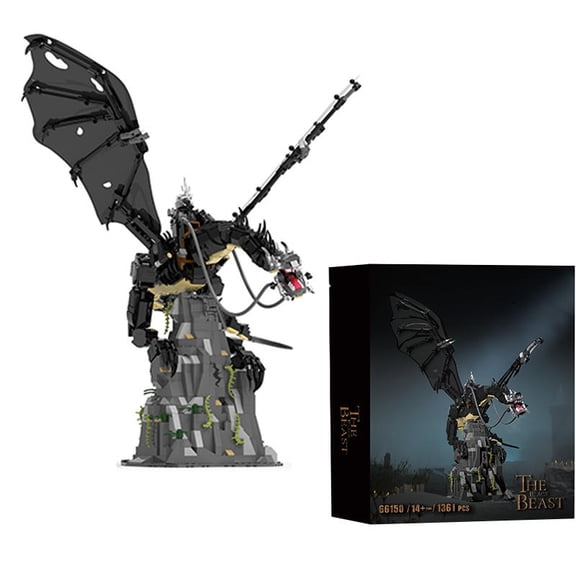 Remocguys Black Dragon Building Set, Compatible with Lego Animal Game Fan Home Decor for Adults Boys 1361PCS