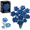 thumbnail image 1 of Remocguys Blue Roses Bouquet Building Sets Compatible with Lego Flowers Botanical Collection Collectible Model for Adults Girls Gift 585PCS, 1 of 6