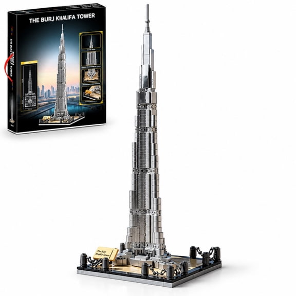 Remocguys Brick Burj Khalifa Tower Building Set Compatible with Lego Famous Skyscraper Model Home Decor For Hobbyists 576PCS