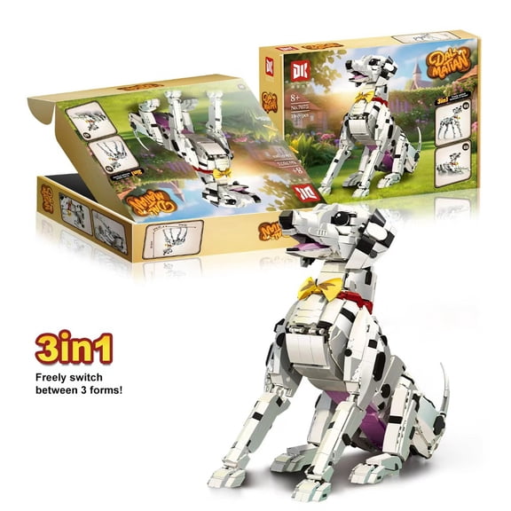 Remocguys Dalmatian Dog Building Sets 3-In-1 Puppy Collection Compatible with Lego Animal for Adults Girls Boys 1869pcs