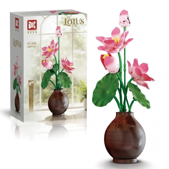 Remocguys Eternal Lotus Building Set Compatible with Lego Flower Botanical Decor Creative Collectible for Adults