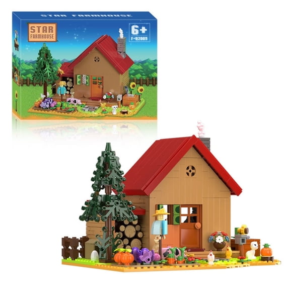 Remocguys Farm Cabin House Building Set Compatible with Lego Architecture Home Decor Gift for Adults Boys Girls