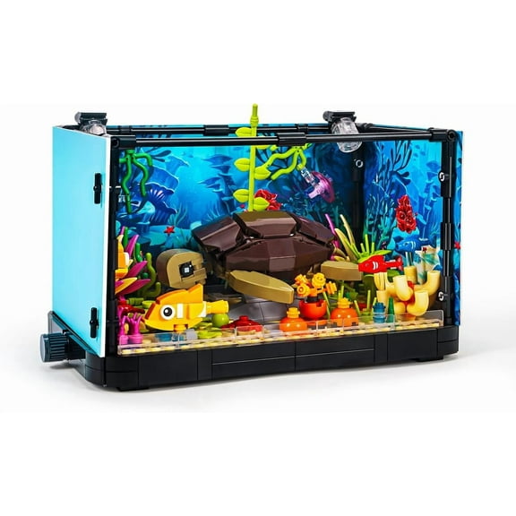 Remocguys Fish Tank Building Sets Compatible with Lego Animal Turtle Aquarium Marine Creatures Ecological for Boys Girls 753PCS