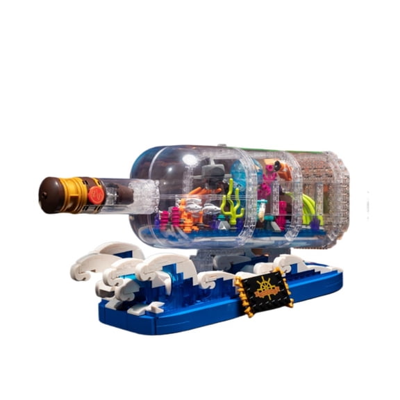 Remocguys Fish Tank Drift Bottle Building Set Compatible with Lego Ecological Creative Collectible Model for Adults 1168pcs