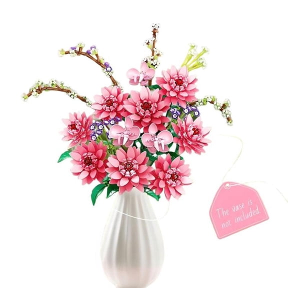 Remocguys Flower Bouquet Building Set, Compatible with Lego Botanical Collection Pink Home Decor for Adults Girls 1796PCS