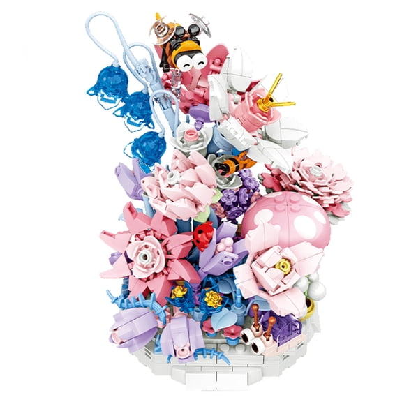 Remocguys Bouquet Building Sets Compatible with Lego Flowers with Bee Insect Bug Figurines Eternal for Adults 14+ 637PCS