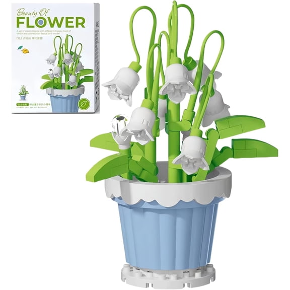 Remocguys Flower Building Blocks Set Lily of the Valley for Adults Not Compatible with Lego 105 Pcs