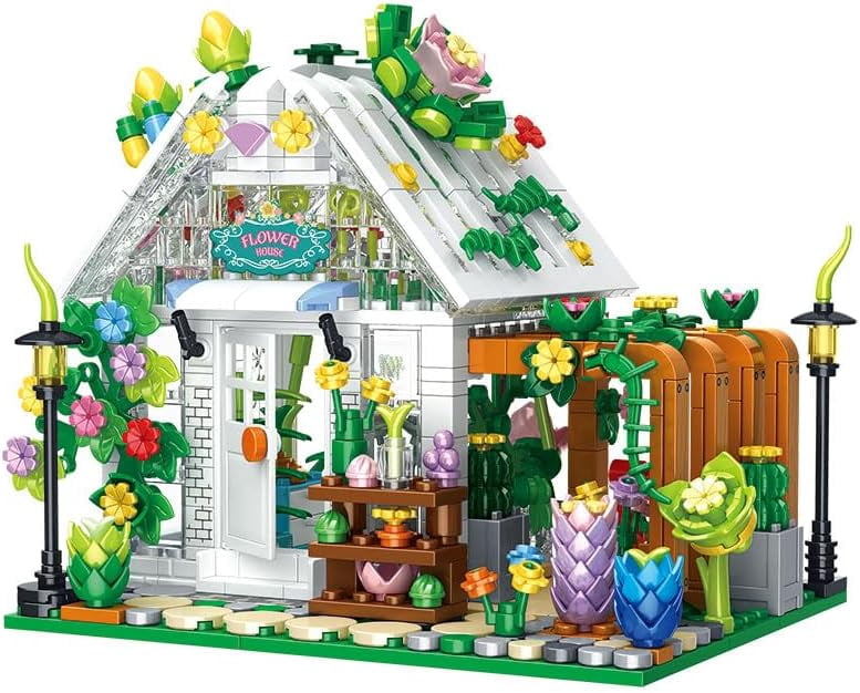 Remocguys Flower House Building Set with LED Compatible with Lego Botanical Garden Toy for Adults Kids 719Pcs