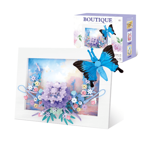 Remocguys Flower Building Set Not Compatible with Lego Flowers Insect Photo Frame for Adults