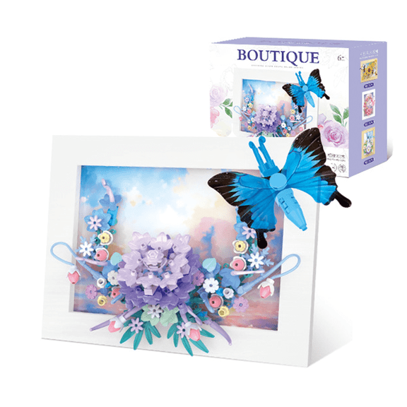 Remocguys Flower Building Set Not Compatible with Lego Flowers Insect Photo Frame for Adults