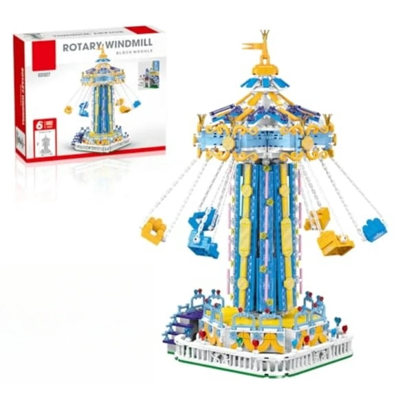 Remocguys Flying Swing Ride Building Set Compatible with Lego Amusement Park Rotating Carnival Creative for Teens Adults 1892pcs