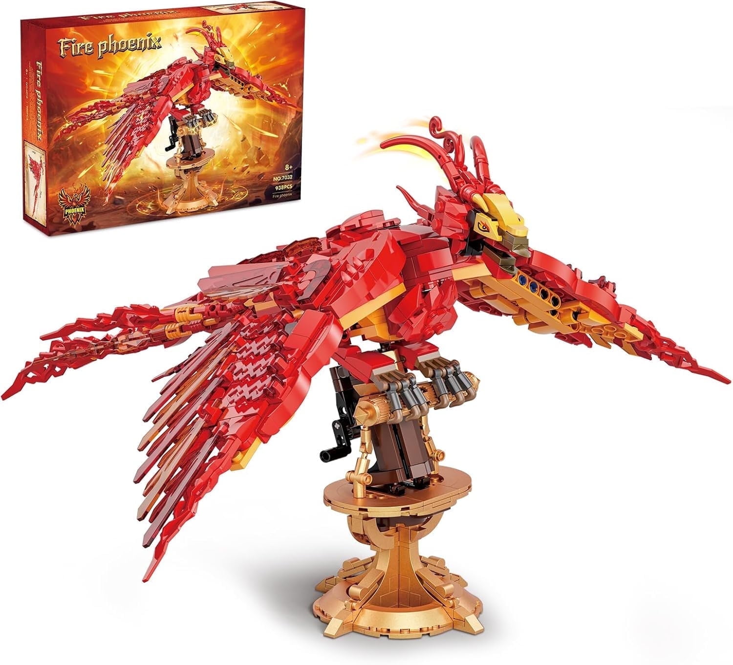 Remocguys Harry Fire Phoenix Building Set Compatible with Lego Potter Animal Bird Model for Adults 938 Pcs