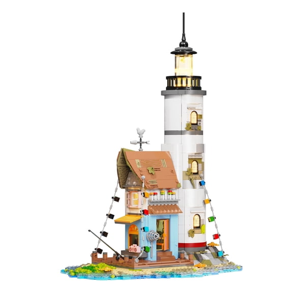 Remocguys Island Lighthouse Building Set Compatible with Lego Architecture Micro Creative Collection Model Blocks for Adults 1806pcs