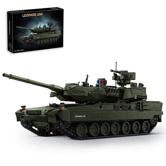 Open Box Remocguys Leopard 2 A8 Army Tank Building Sets, Compatible with Lego Military Vehicles Kits Model Collectible for Boys Adults -2306Pcs